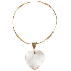 Unique French Crystal Rock Heart Choker Les Paruriers