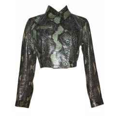 Vintage Incredible Azzedine Alaia Green Python Jacket