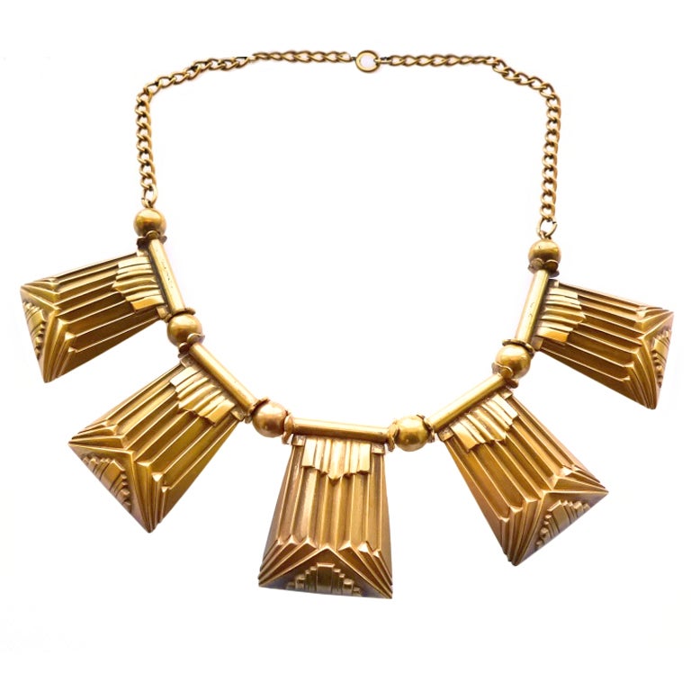 VINTAGE JOSEFF OF HOLLYWOOD ART DECO NECKLACE For Sale