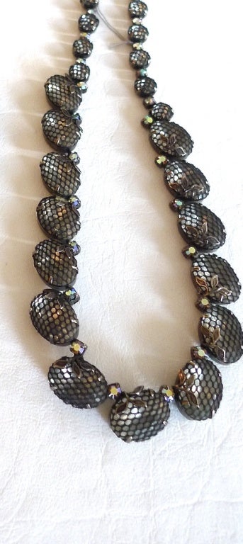 KRAMER NETTED MESH CRYSTAL NECKLACE