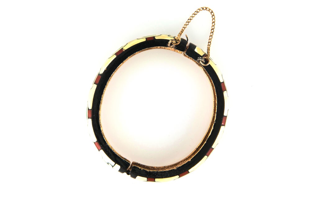 Women's Eisenberg Mid-Century Inspired Enamel Bangle Bracelet For Sale