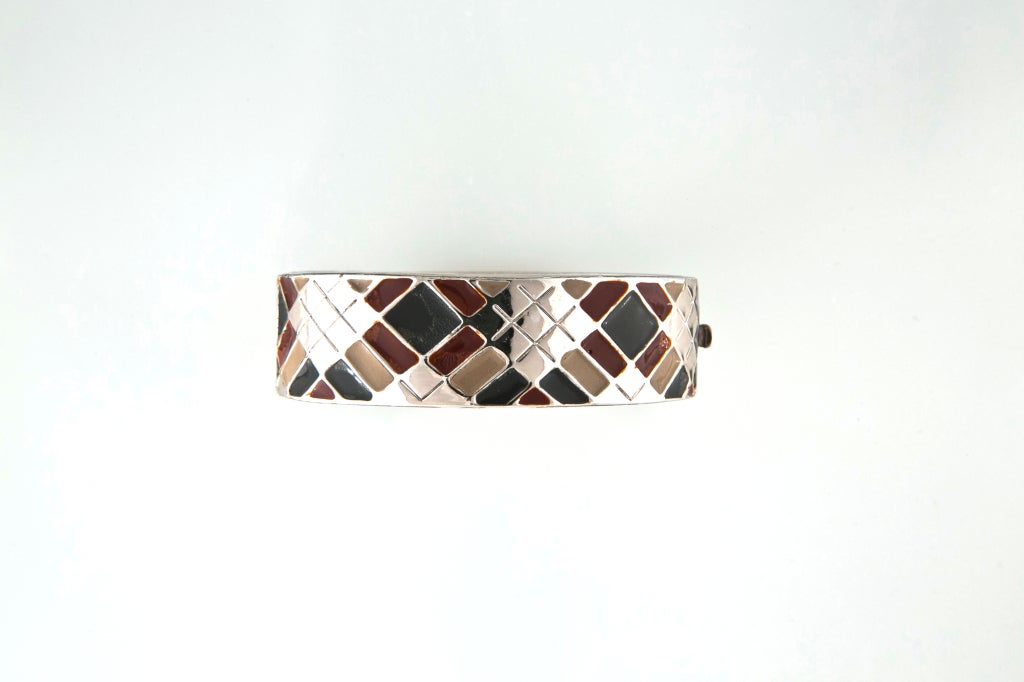 Women's Lanvin Paris Enamel Harlequin Bracelet For Sale