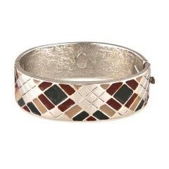 Vintage Lanvin Paris Enamel Harlequin Bracelet