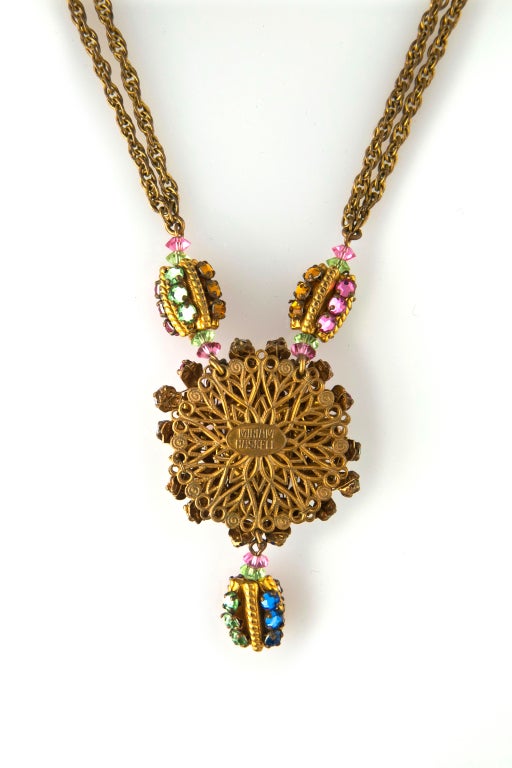 Miriam Haskell Jeweled Crystal Necklace For Sale 2
