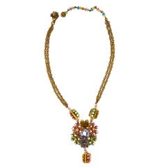 Vintage Miriam Haskell Jeweled Crystal Necklace