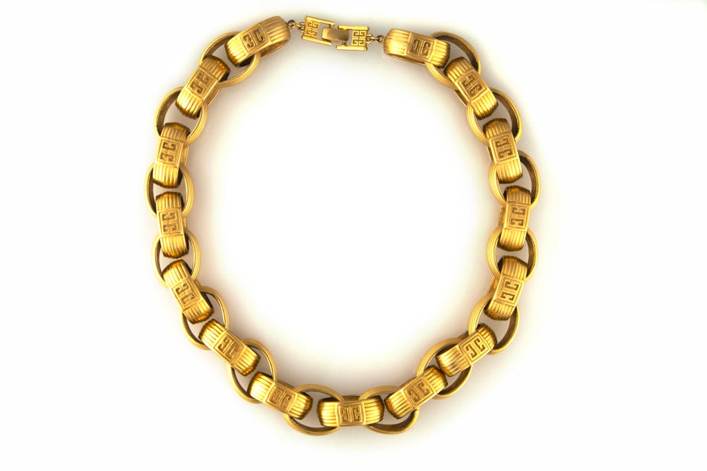 Givenchy Couture Chunky Gold Link Logo Necklace