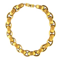 Givenchy Couture Chunky Gold Link Logo Necklace
