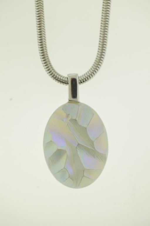 LANVIN PARIS OPALINE LUCITE PENDANT NECKLACE