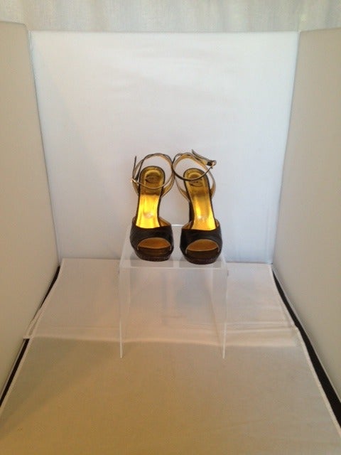 Just Cavalli black crocodile shoes