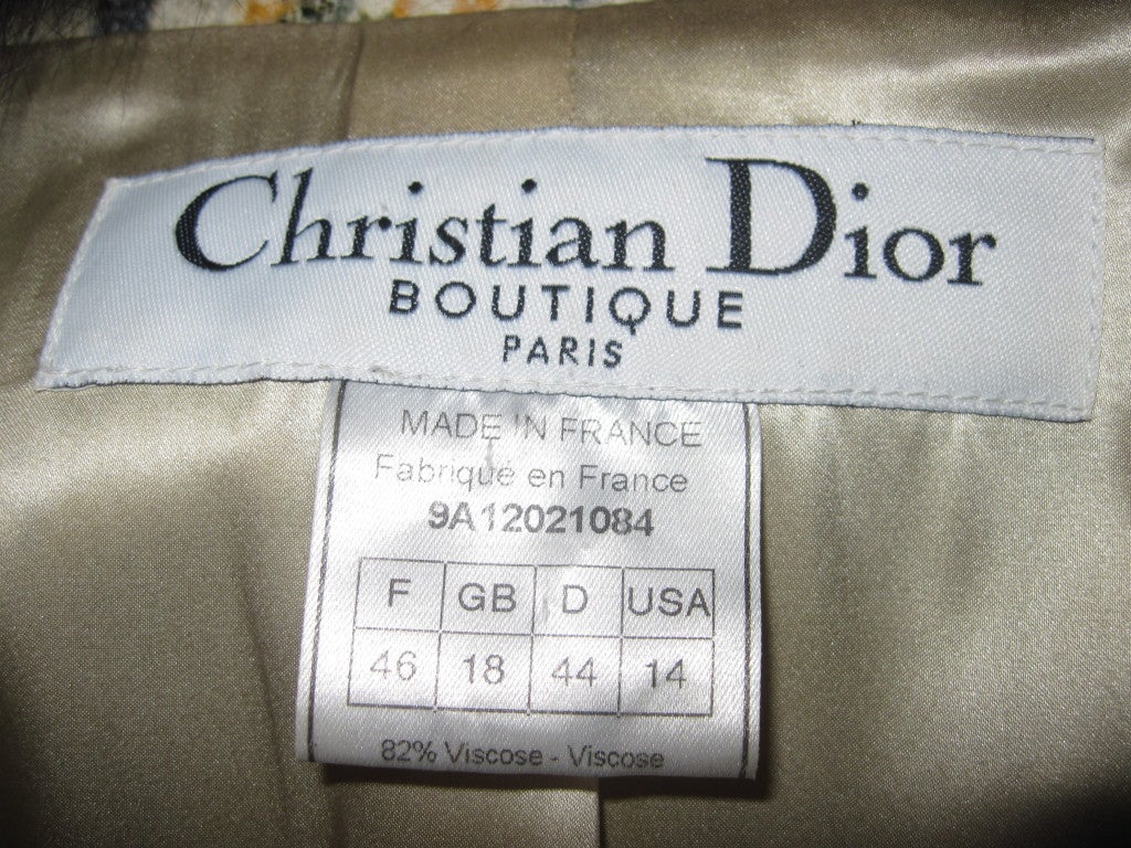 Christian Dior Fox Trimmed Linen Ensemble For Sale 1