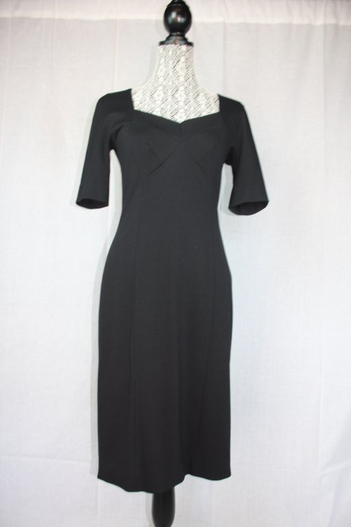 Charles Chang- Lima fitted black jersey dress