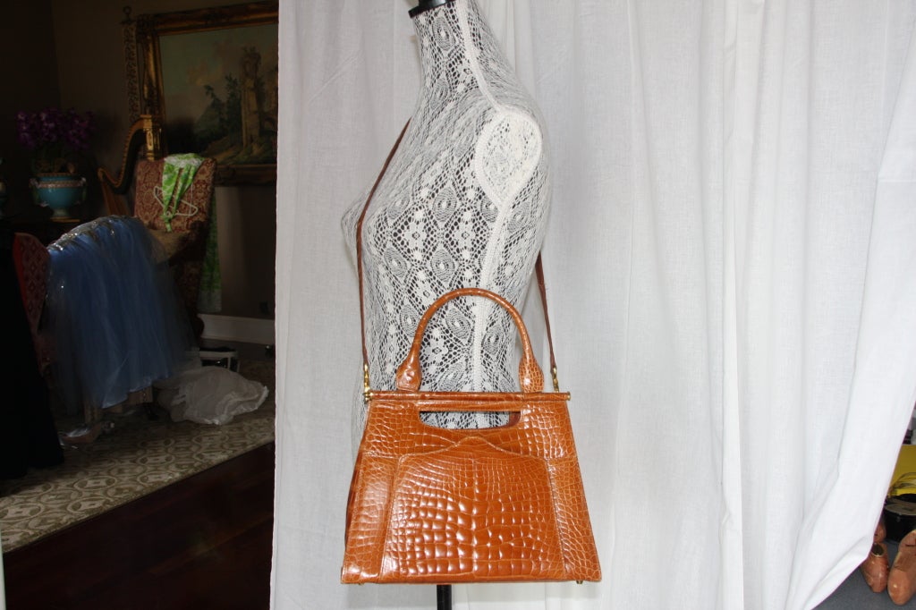 Women's Lana Marks Brown Alligator Handbag