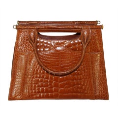 Lana Marks Brown Alligator Handbag
