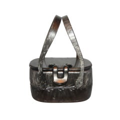 Grey Marbled Lucite Rialto 1950s Handbag