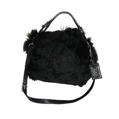 Ralph Lauren Black Fur Handbag