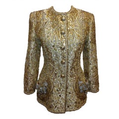 Vintage Gold And Rhinestone Detailed Jacket