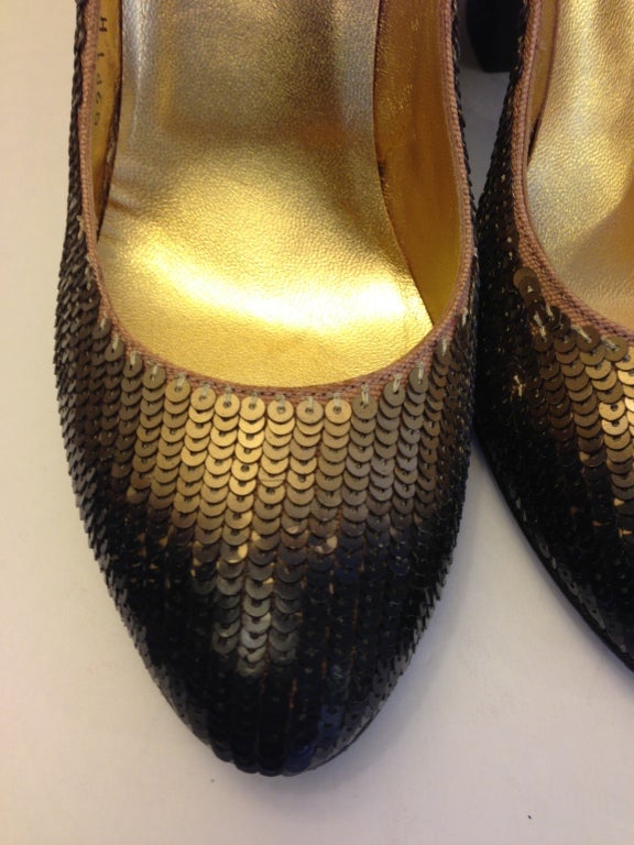 Brown Chanel Ombre Sequin Shoes