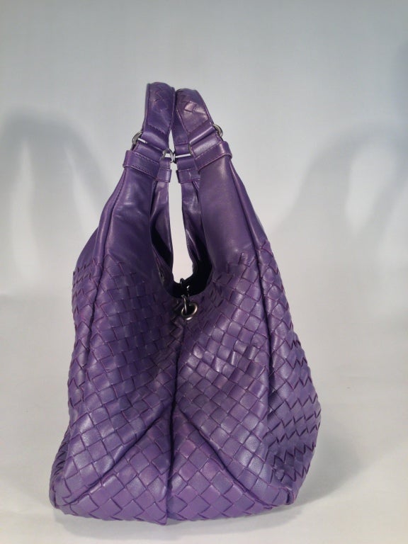 Women's Purple Woven Bottega Veneta Bag For Sale