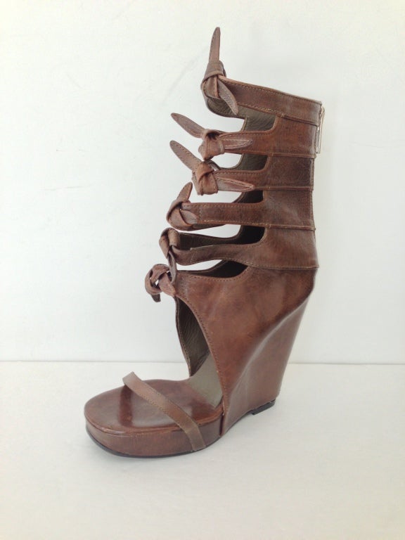 Brown Rick Owens Knot Wedges