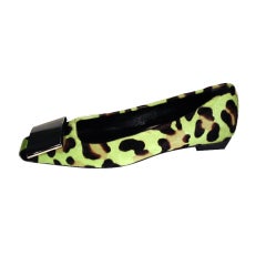 Roger Vivier Green Leopard Pony Hair Shoes