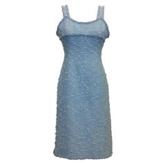 Chanel Light Blue Tweed Dress