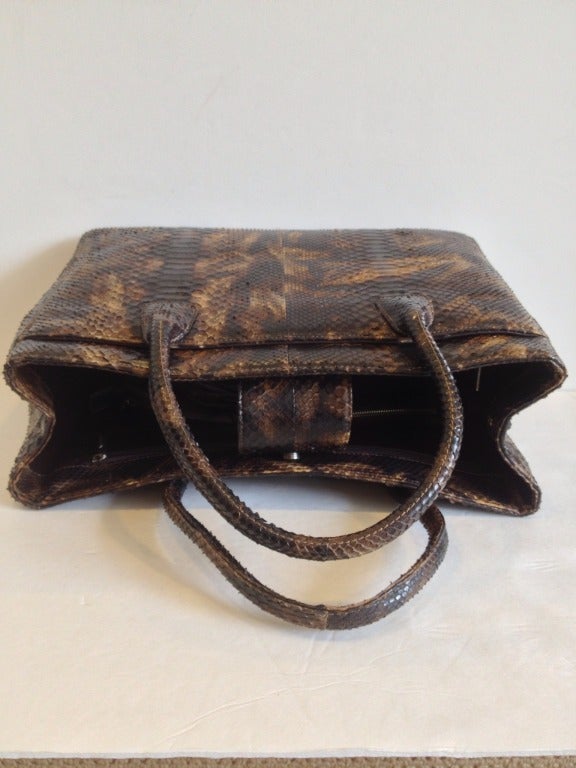 Women's Chanel Large Brown Python Bag