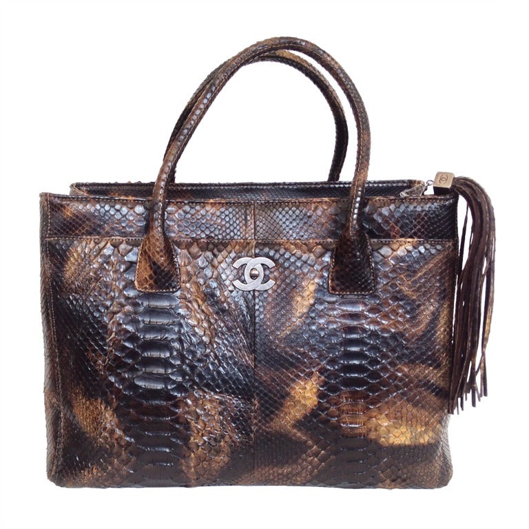 Chanel Large Brown Python Bag
