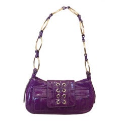 Yves Saint Laurent Small Violet Patent Bag