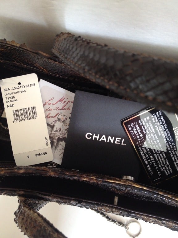 Chanel Large Brown Python Bag 6