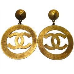 Chanel Gold Emblem Earrings