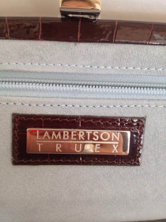 Women's Lambertson Truex Burgundy-Brown Alligator Clutch