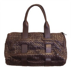 Bottega Venetta Brown Woven Leather Handbag