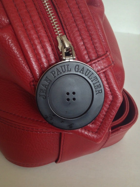 Women's Gaultier Red Leather Trench Bag For Sale