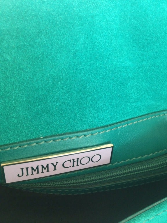 Jimmy Choo Teal Suede Handbag 1