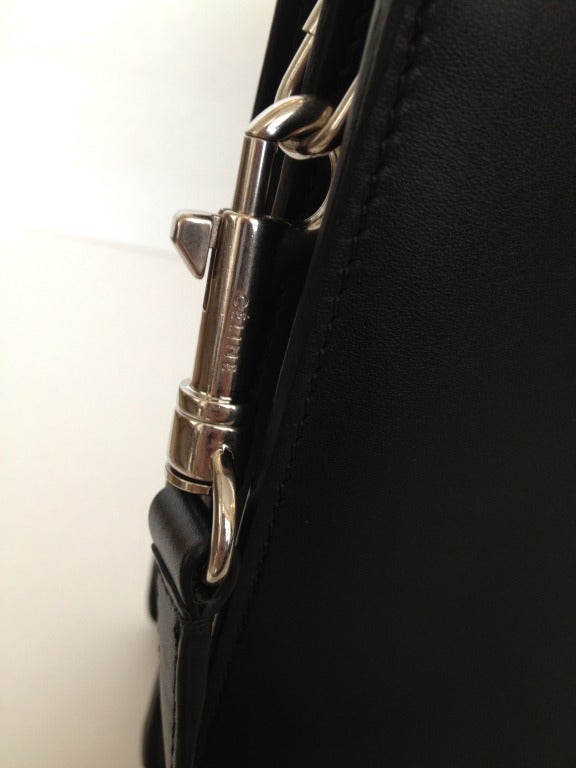 celine black leather handbag  