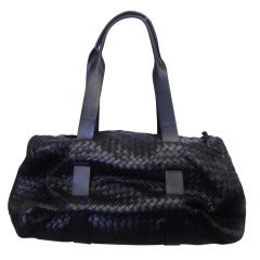 Bottega Veneta Black Woven Leather Bag