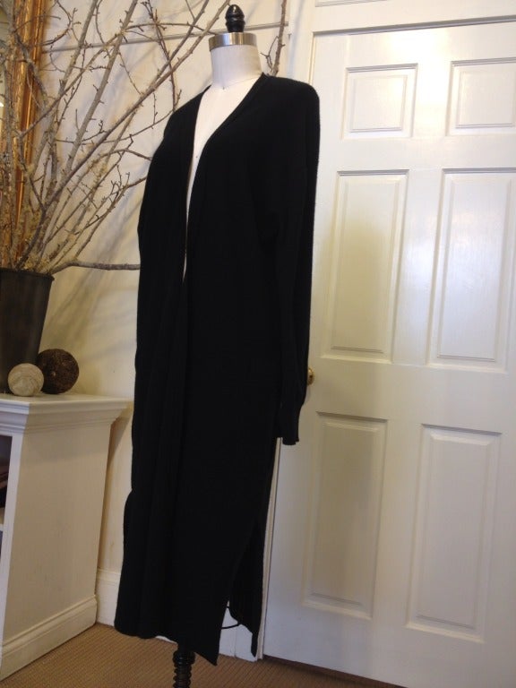 Hermes Black Cashmere Long Cardigan In Good Condition In San Francisco, CA