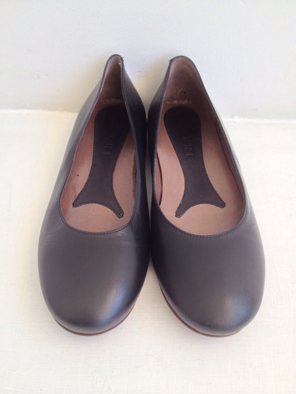 Marni Black Leather Ballet Flats In New Condition In San Francisco, CA