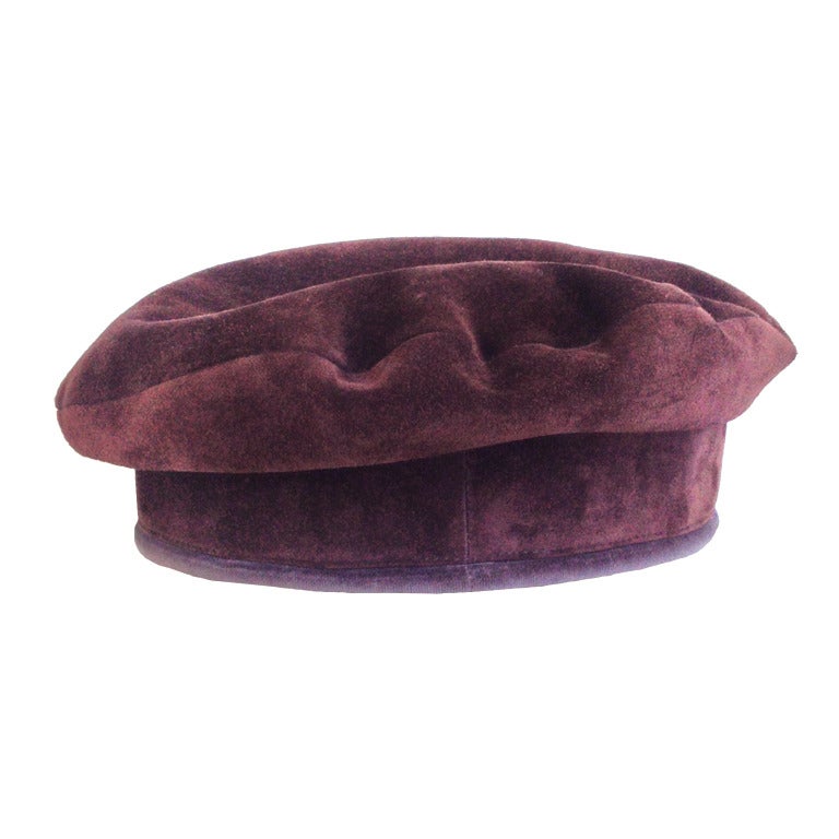 suede beret hat
