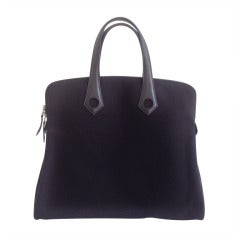 Hermes Black Canvas Handbag