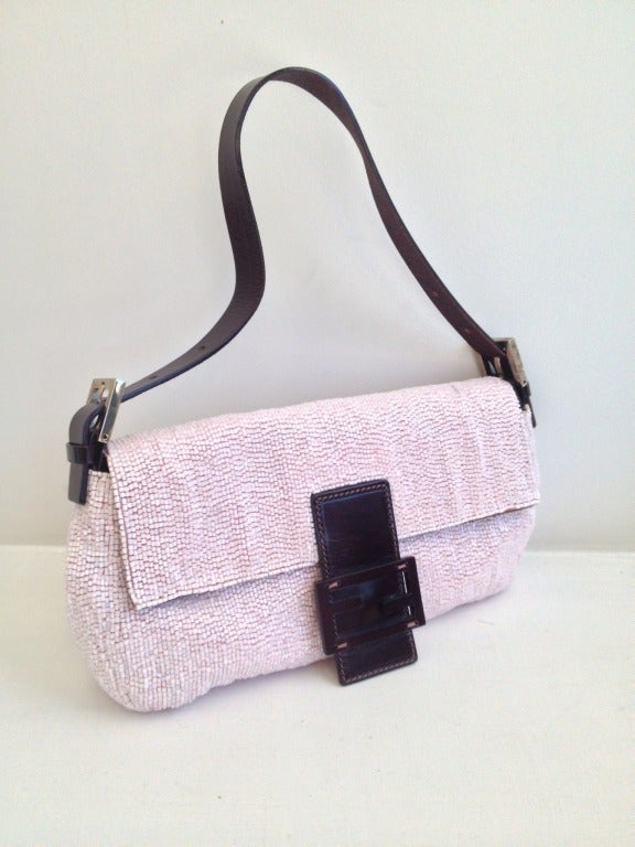 Fendi Pink Beaded Evening Bag In Good Condition In San Francisco, CA
