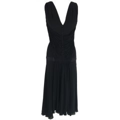 Chanel Pleated Black Gown