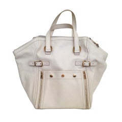 Yves Saint Laurent White "Downtown" Bag