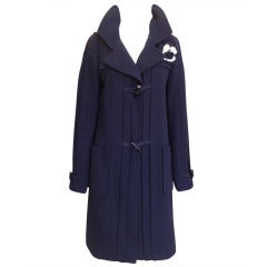 Chanel Navy Wool Coat