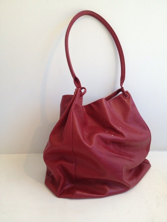 Martin Margiela Large Red Leather Bag In Good Condition In San Francisco, CA