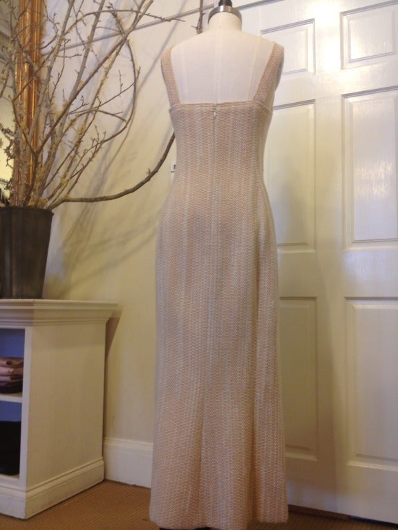 Chanel Cream Tweed and Sequin Dress In Excellent Condition In San Francisco, CA
