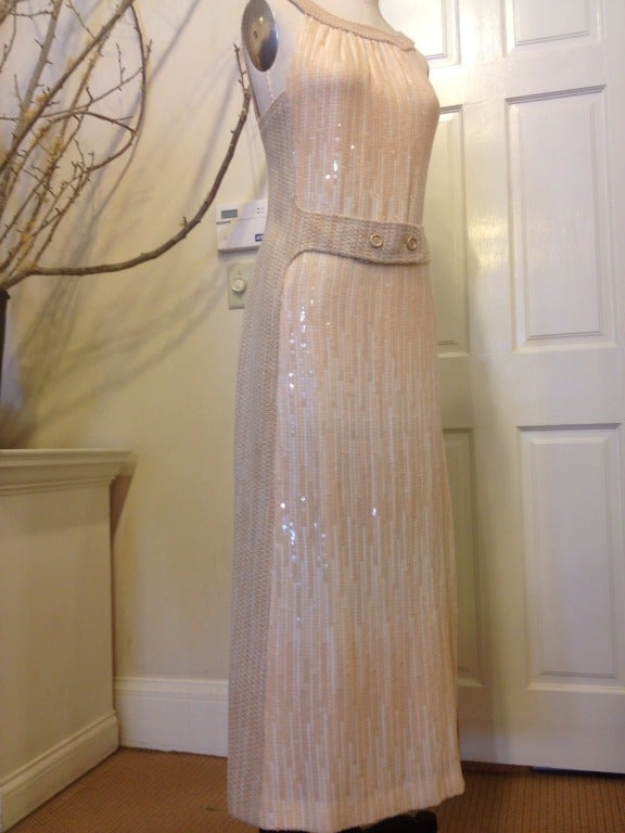 Women's Chanel Cream Tweed and Sequin Dress