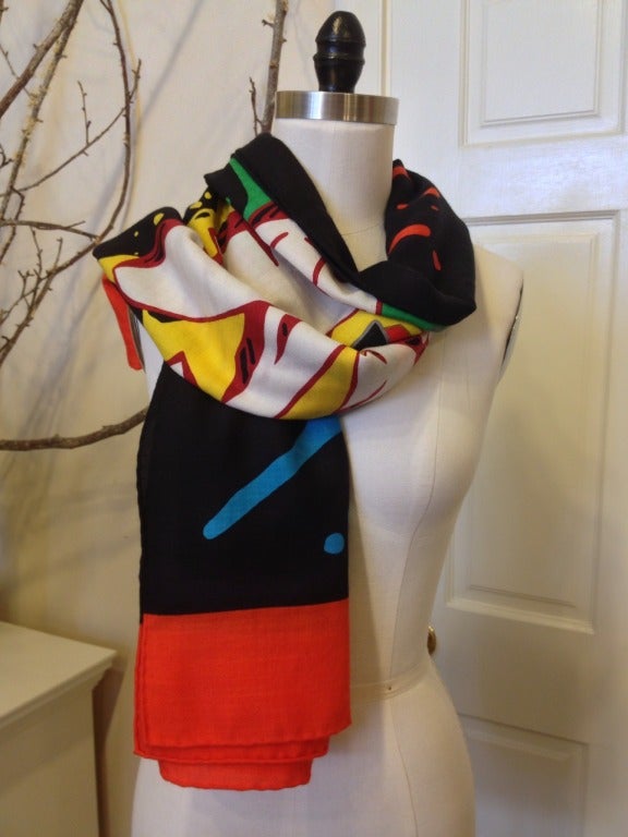 Women's Hermes Large Graffitti Knit Wrap