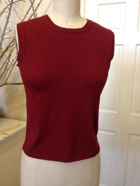 Hermes Cranberry Sweater Set In Excellent Condition In San Francisco, CA