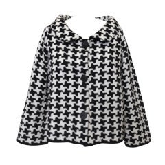 Christian Dior Black and White Houndstooth Sweater Jacket